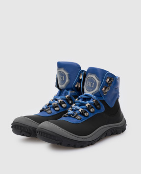 Stefano Ricci Children's blue boots with emblem YRU6SG800GOTEVH