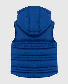 Stefano Ricci Children's blue down vest with emblem YAJ8400010LT0007