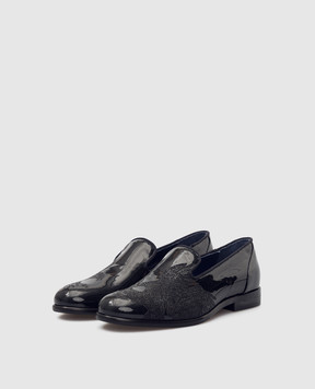 Stefano Ricci Children's leather slippers with logo YRU59CG886VTV