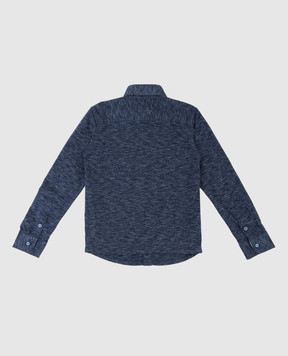 Stefano Ricci Children's blue shirt in a pattern YC003194L824