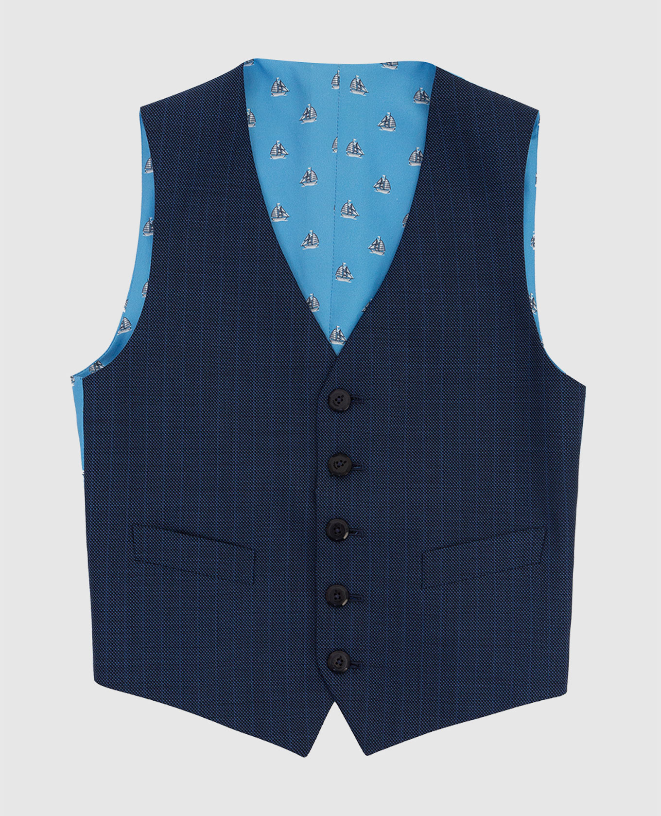 Children's navy blue striped wool vest stefano ricci