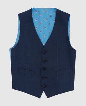 Stefano Ricci Children's navy blue striped wool vest Y1E0100000HC3570