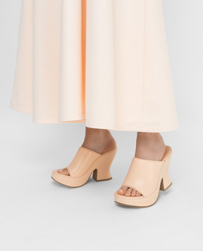 Bottega Veneta Peach Leather Mules 658979VBSD0