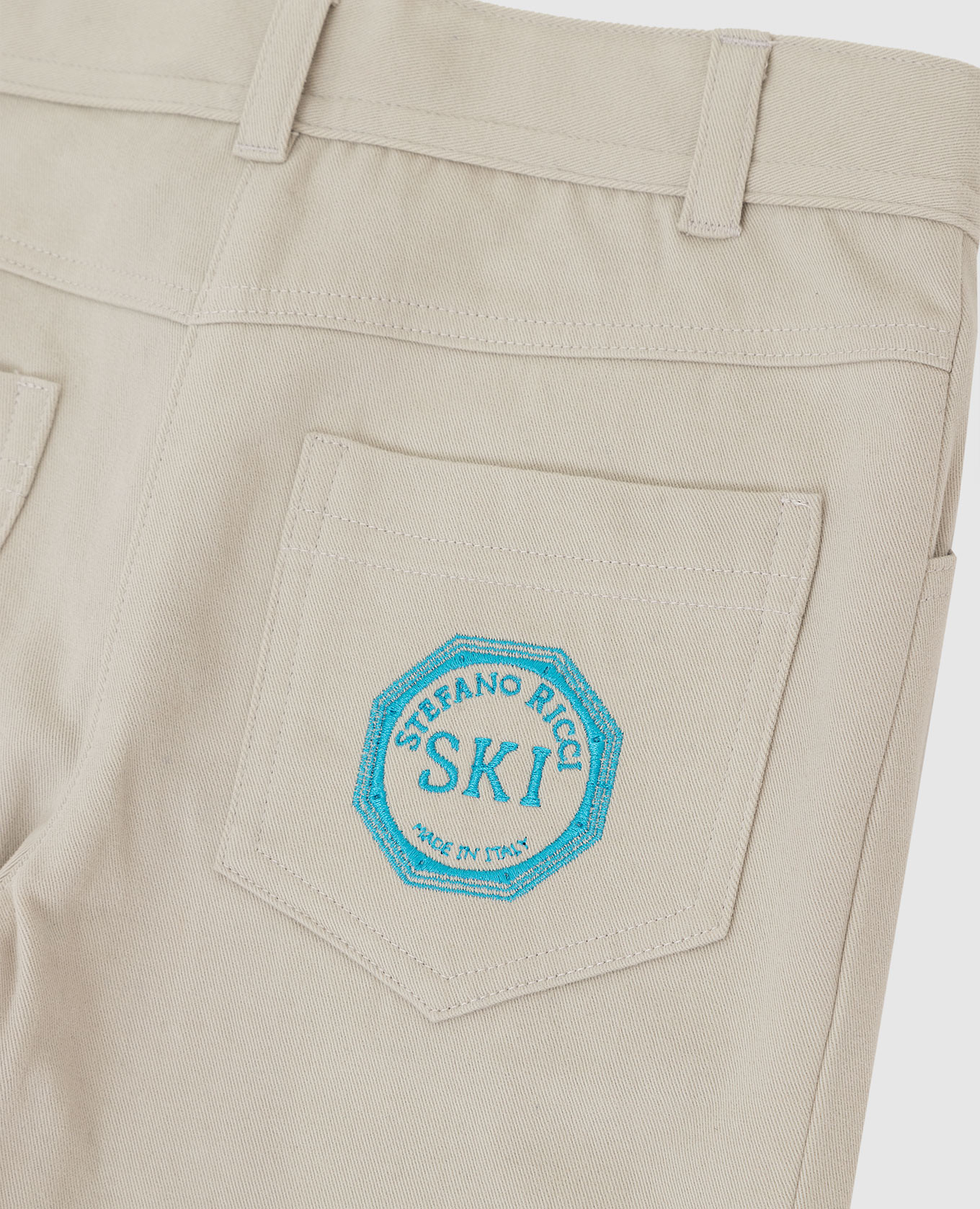 

Children's light beige trousers with embroidery Stefano Ricci