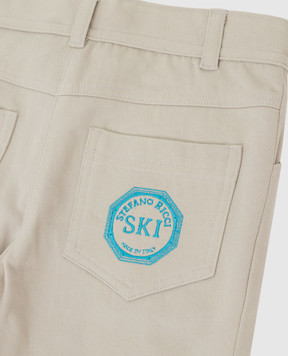 Stefano Ricci Children's light beige trousers with embroidery YAT6S00020NORWIC