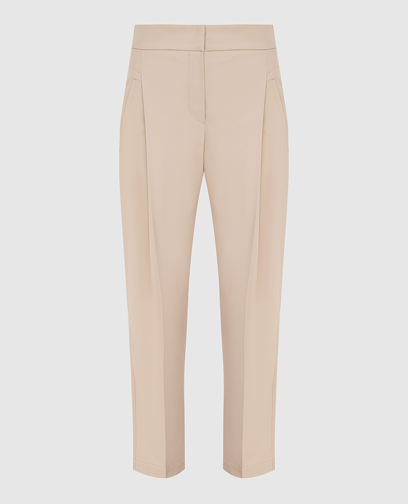 Light beige pleated trousers brunello cucinelli