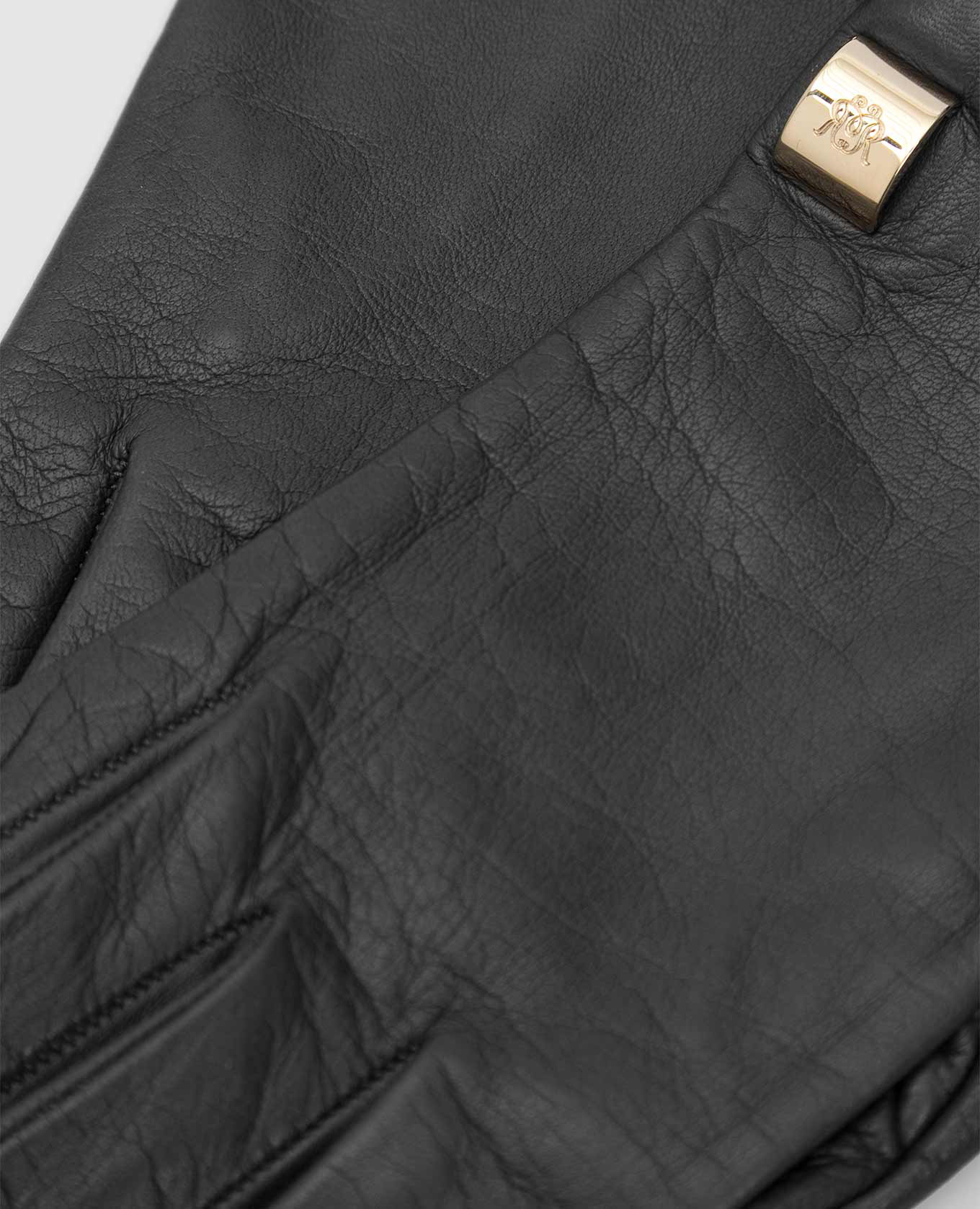 

Black leather mittens Rindi