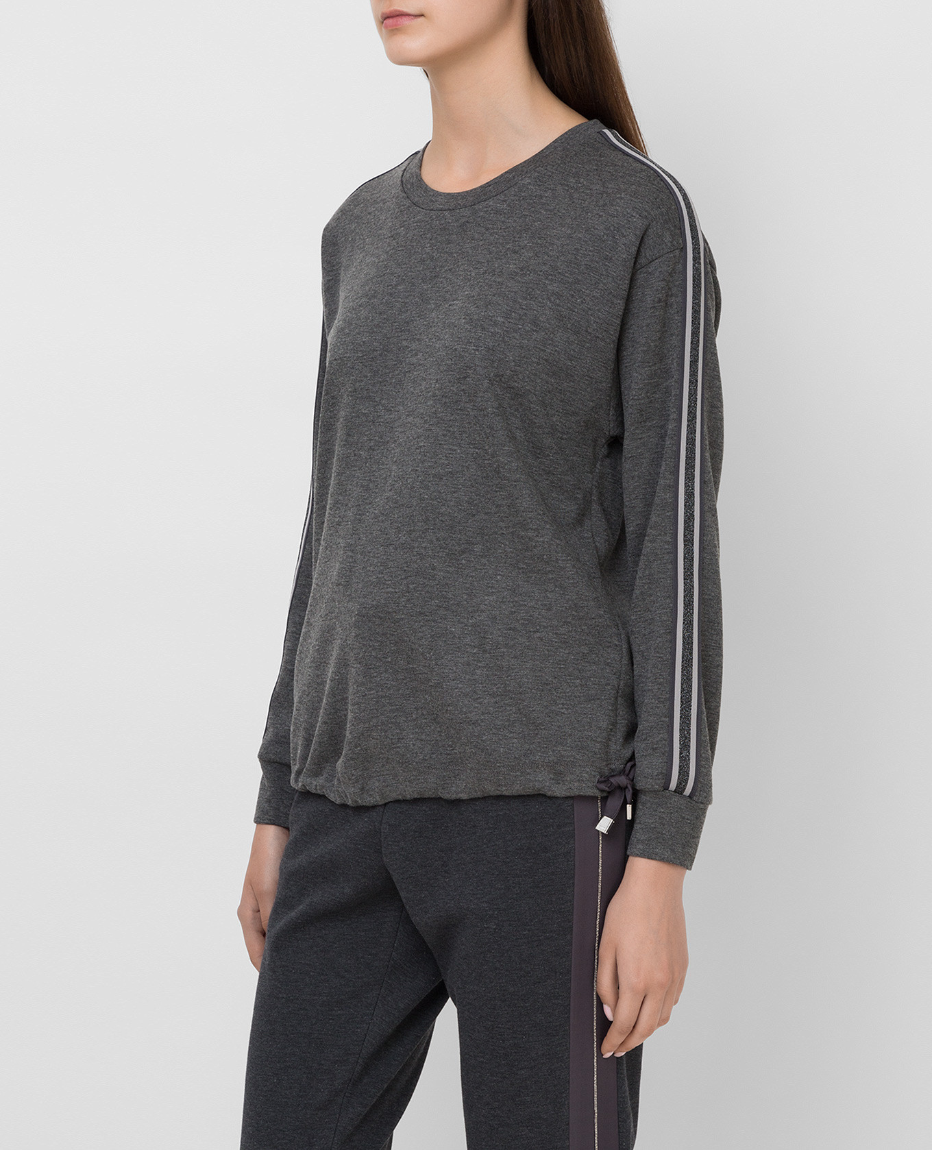 

Charcoal sweatshirt with contrasting ribbons Peserico, Grey