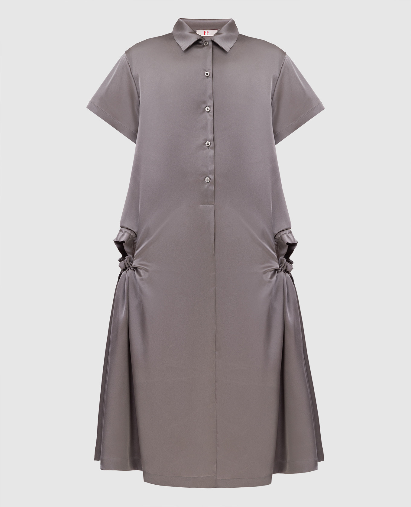 

Gray shirtdress with drawstring pockets Forte&Fragile, Grey