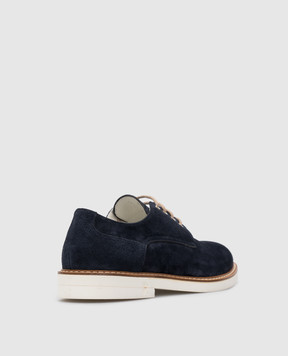 Stefano Ricci Kids Navy Suede Derbies YRU04G840SD