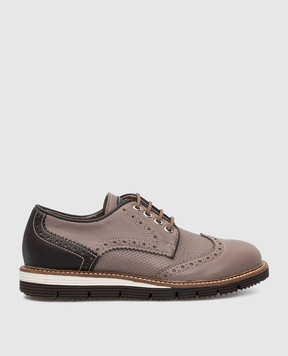 Stefano Ricci Children's leather brogues with emblem YRU591G844VHVH