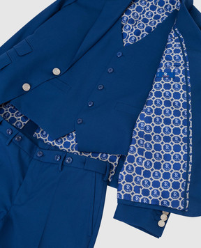 Stefano Ricci Children's blue wool suit Y1SF371900W808