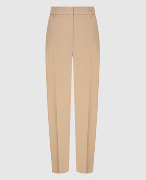 Brunello Cucinelli Beige Wool Cropped Pants MP033P7756