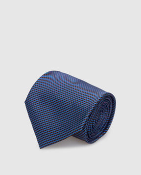 Stefano Ricci Dark blue silk tie in a geometric pattern CXDD41073
