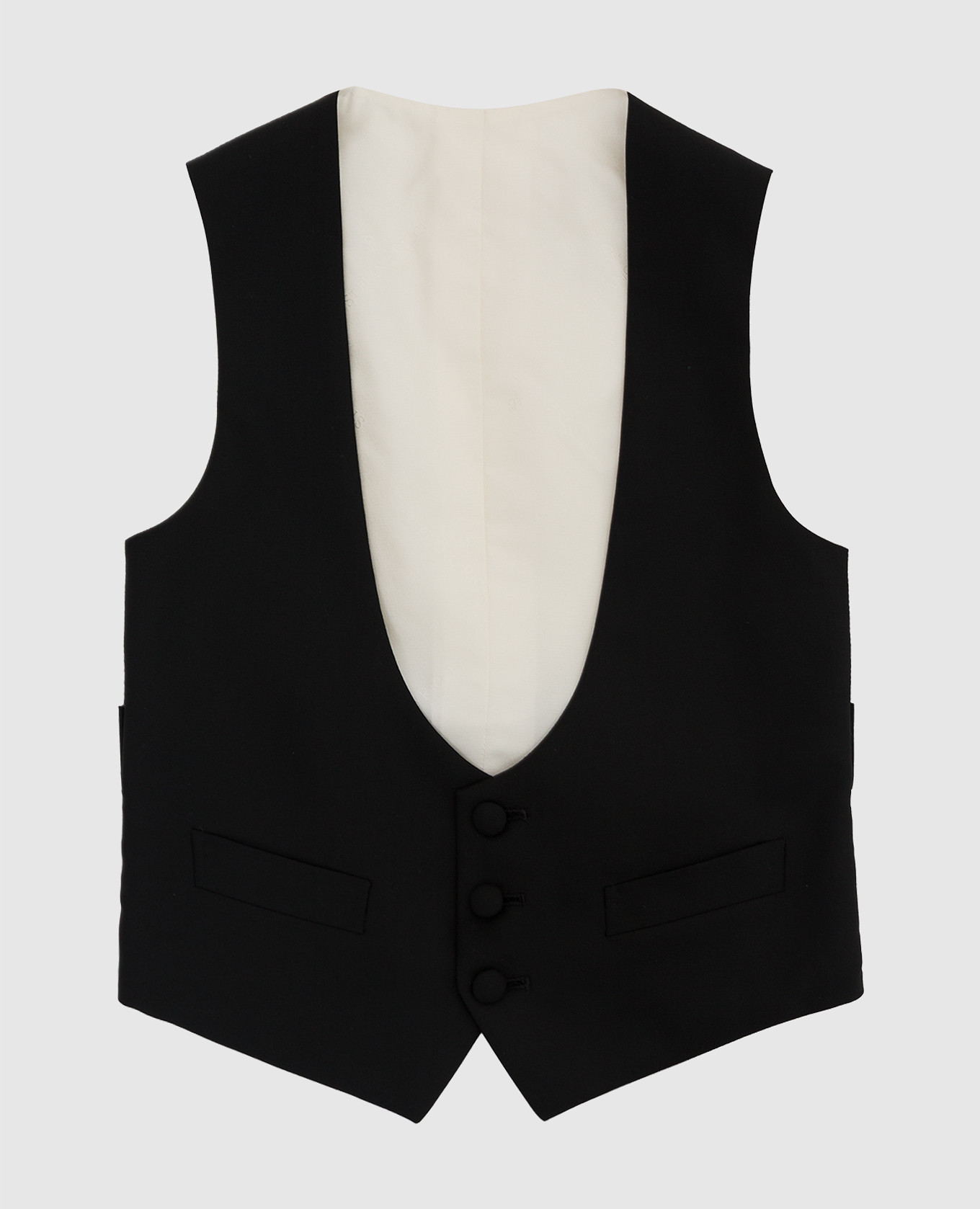 Children's black wool vest stefano ricci
