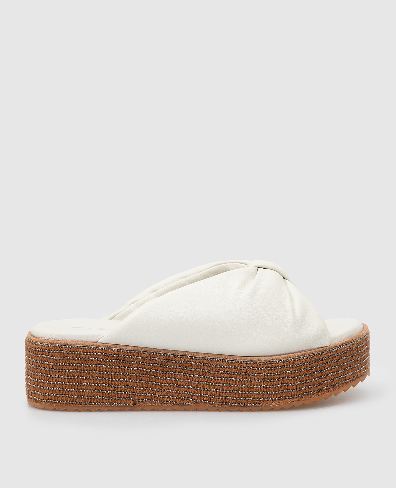 White leather slippers with monili 181