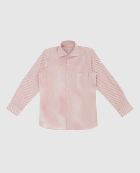Stefano Ricci Children's orange striped shirt YC003191LJ1707
