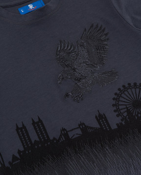 Stefano Ricci Children's dark gray t-shirt with embroidery YNH8H00010803