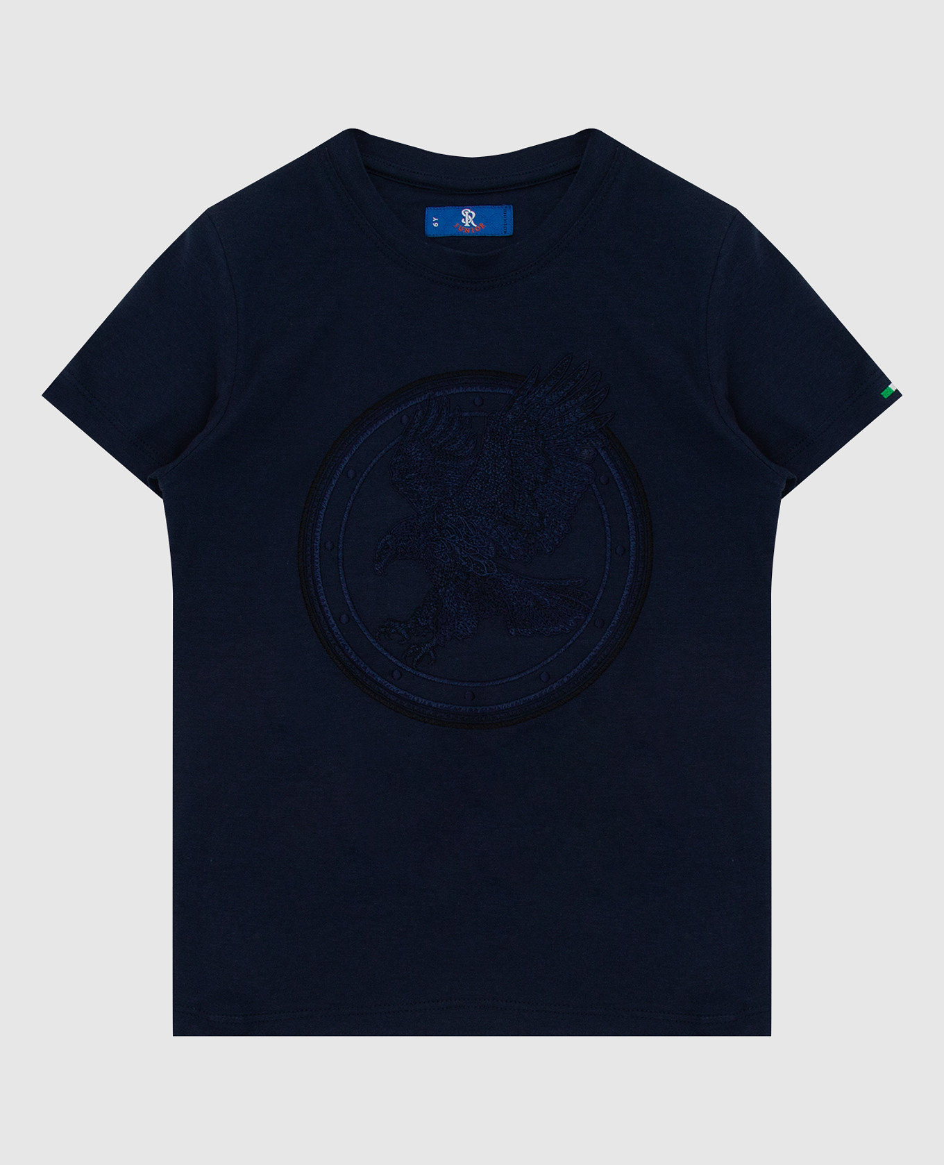 Children's dark blue t-shirt with embroidery stefano ricci