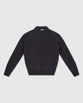 Stefano Ricci Children's gray cashmere sweater with a pattern KYS8300L10SY6480
