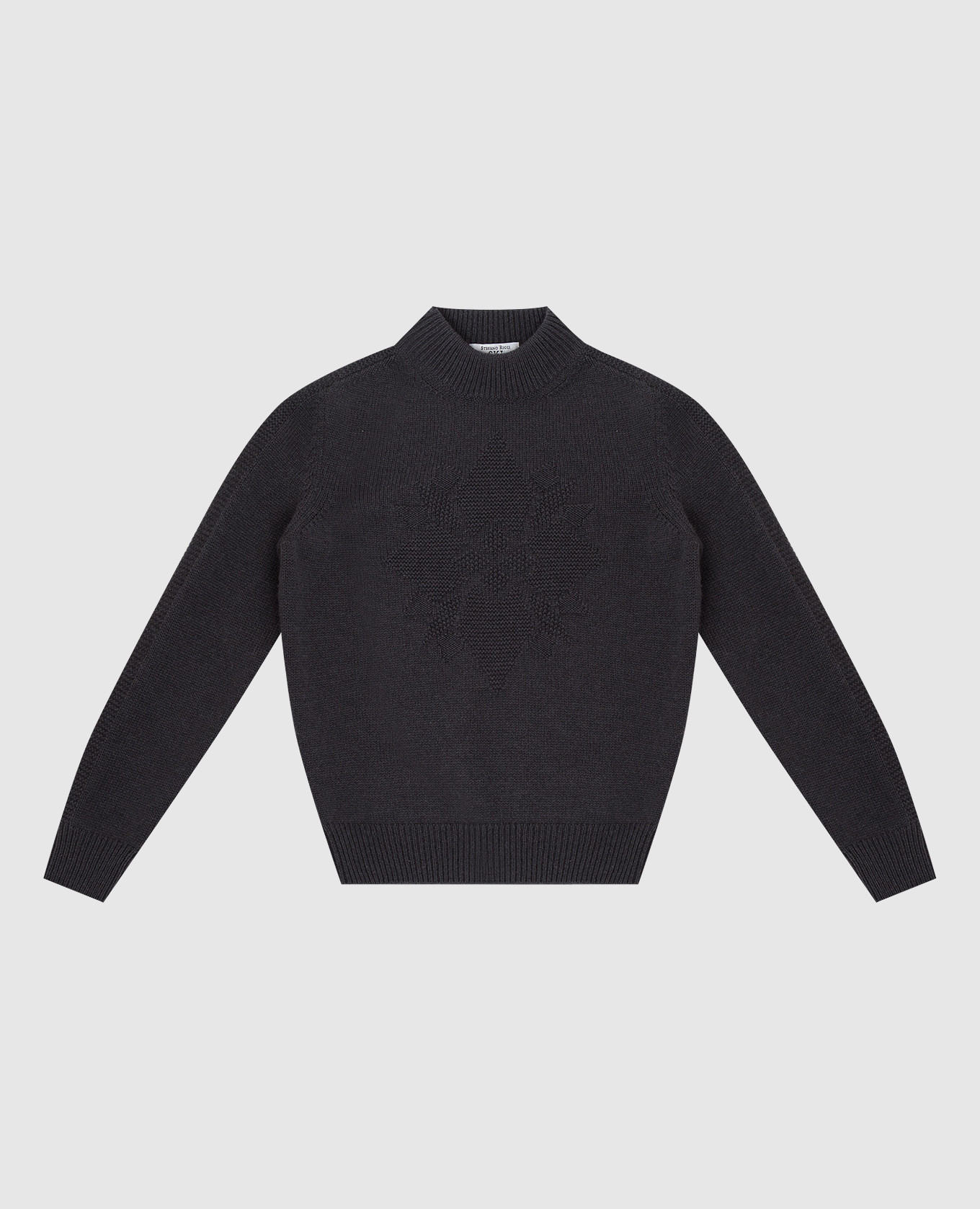 Children's gray cashmere sweater with a pattern stefano ricci