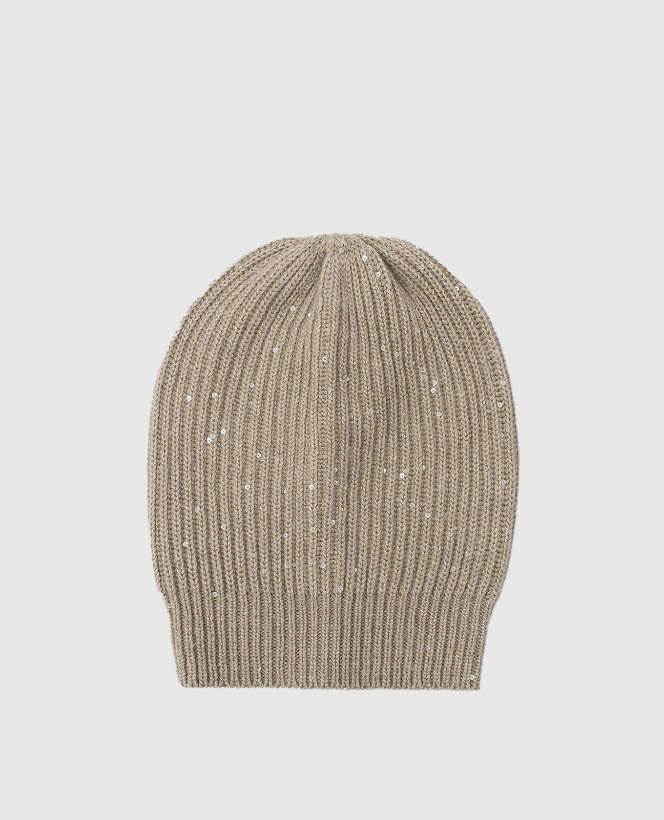 

Cap in cashmere and silk with sequins Brunello Cucinelli, Khaki