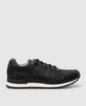 Stefano Ricci Children's black leather sneakers YRU01G828VRL