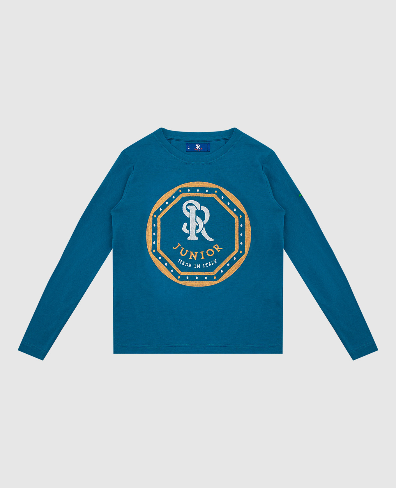 

Baby turquoise longsleeve with monogram embroidery Stefano Ricci, Light blue