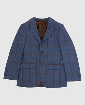 Stefano Ricci Checked cashmere jacket for children Y1RF732000HC5410