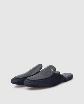 Stefano Ricci Emblem leather slippers UL01P740CSSD