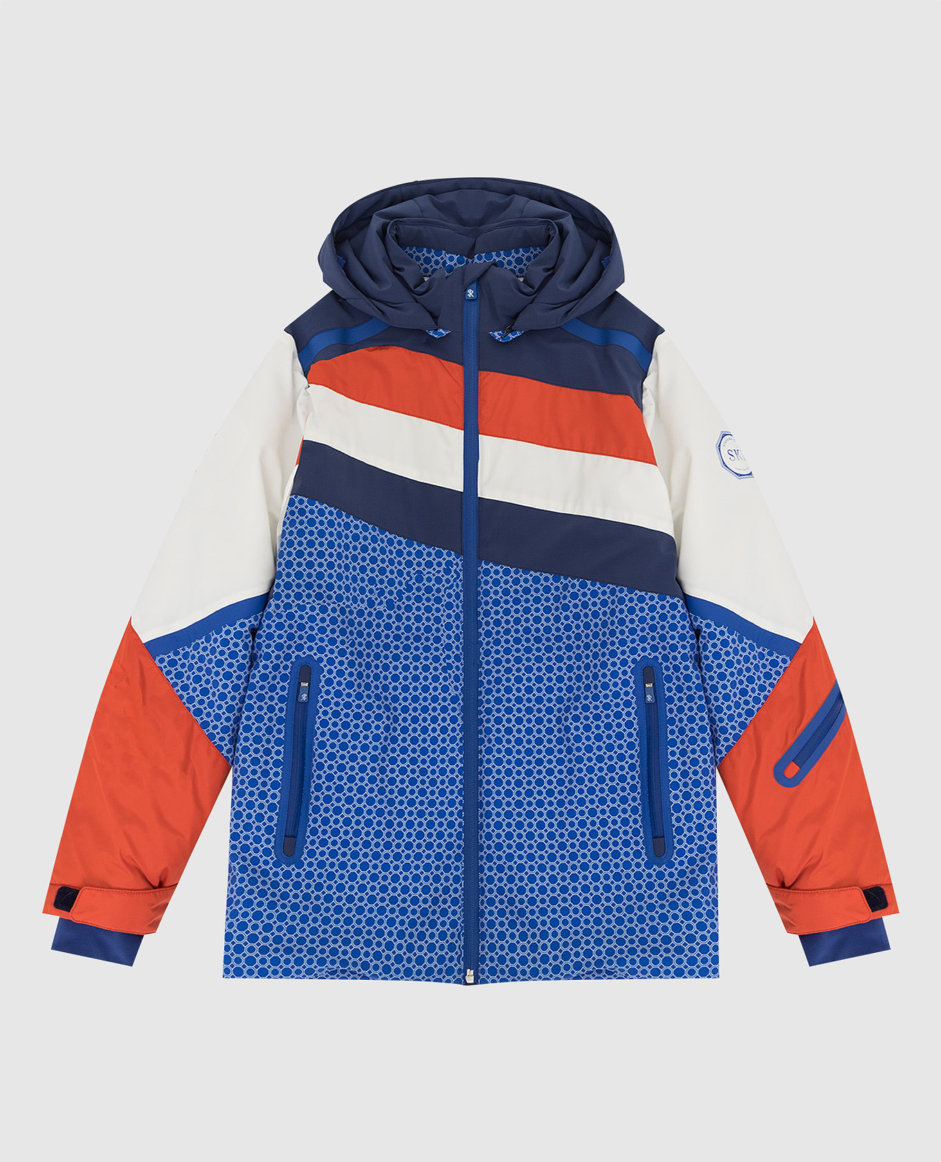 Children's ski jacket with logo pattern stefano ricci