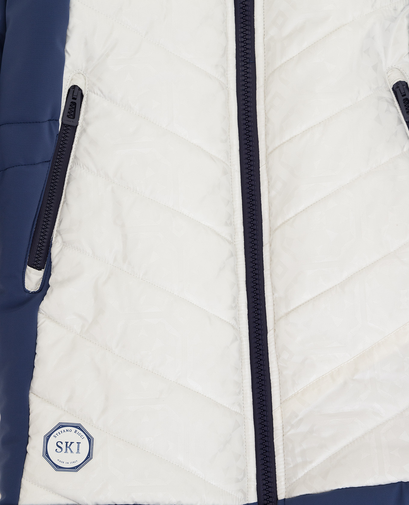 

Children's ski jacket in a pattern with contrasting panels Stefano Ricci, White
