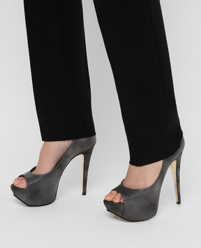 Gina Silver leather pumps 4709