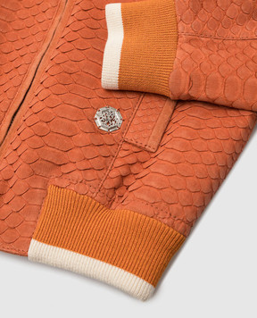 Stefano Ricci Children's orange python leather jacket YAJ6200010PITNBK