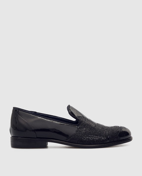 Stefano Ricci Children's leather slippers with logo YRU59CG886VTV