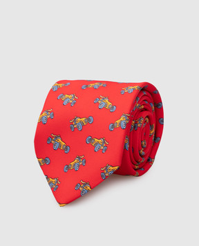 Stefano Ricci Children's red silk set of patterned tie and shawl YDHNG700
