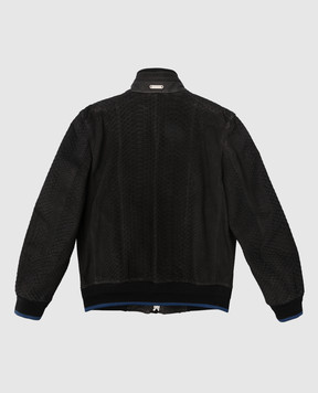 Stefano Ricci Children's black python leather jacket YDJ8200030PITNBK
