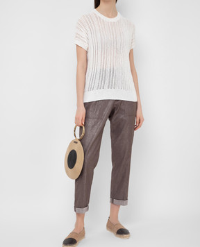 Peserico Dark gray trousers with lurex P04866Z02785