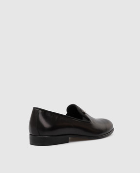 Stefano Ricci Children's black leather slippers YR59CG8101VS