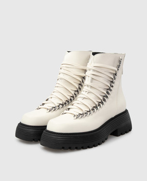 Alevi Milano Ines white leather boots L22W1001C0340