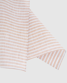 Stefano Ricci Children's Light Beige Striped Pasha YFZ25L1667