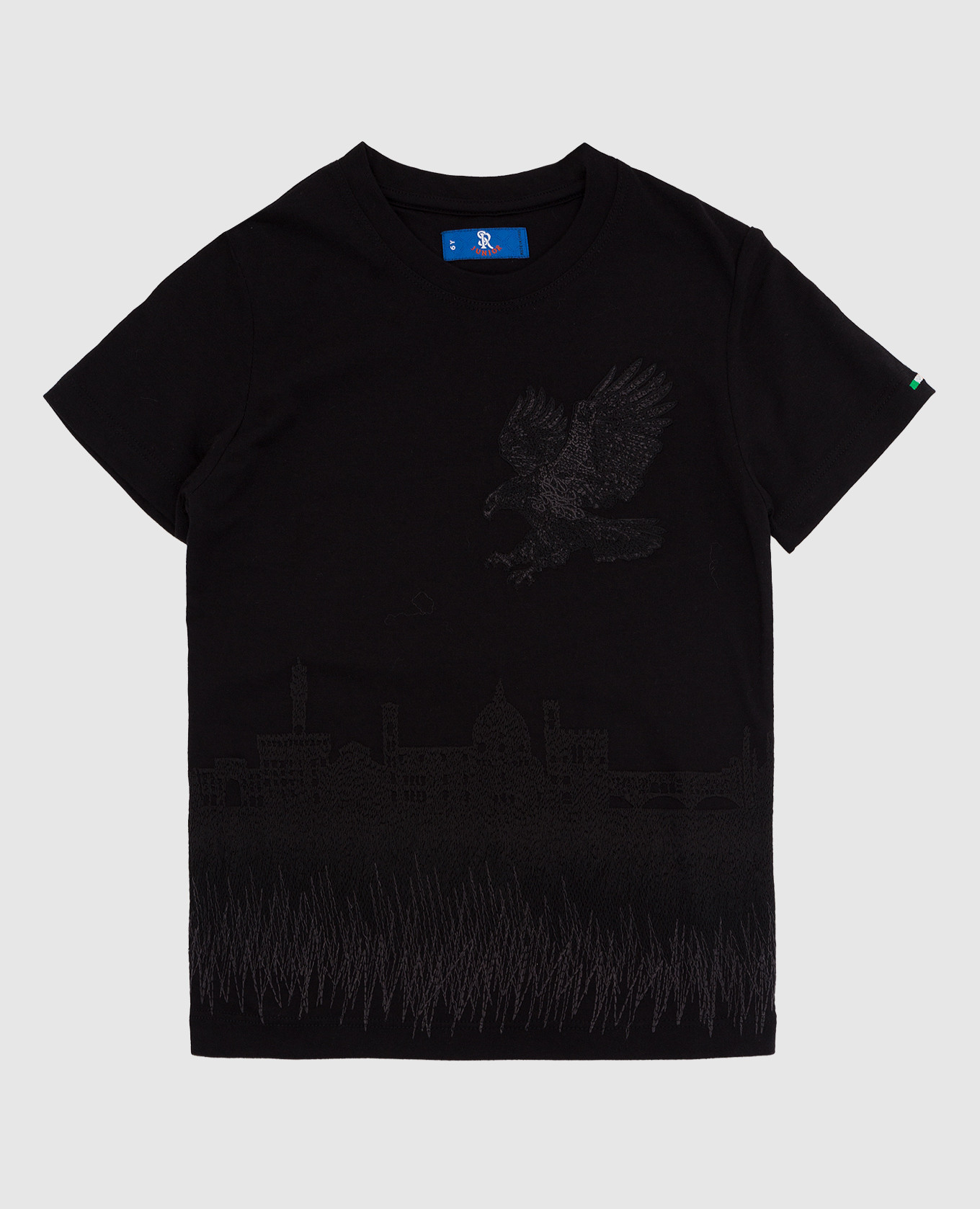 

Children's black t-shirt with embroidery Stefano Ricci