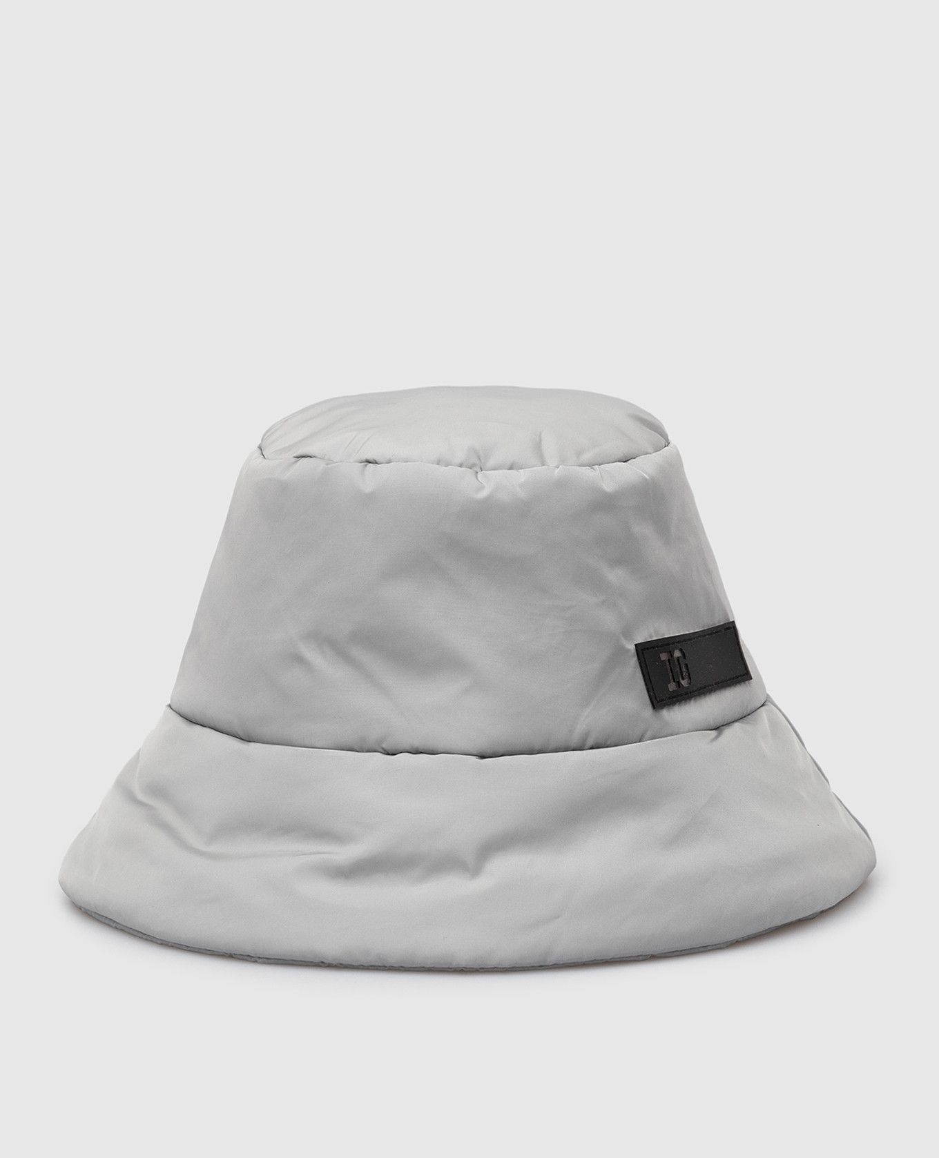 Children's light gray hat with a patch il gufo