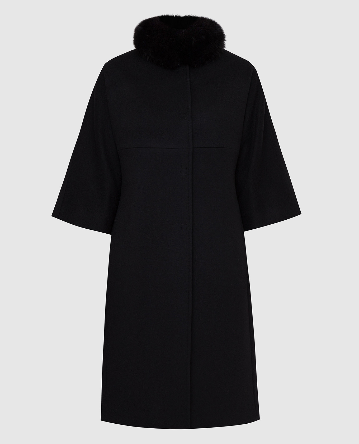 

Black wool and cashmere coat Heresis, Черный
