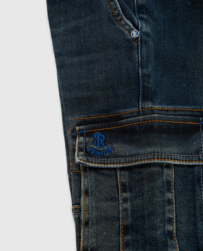 Stefano Ricci Washed-effect children's cargo jeans YST64021001613