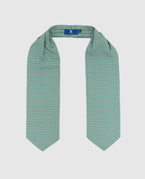 Stefano Ricci Children's green silk ascot tie in a pattern YASNG300