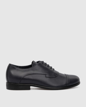 Stefano Ricci Children's dark blue leather oxford shoes YR59CG8104VS