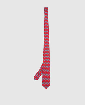 Stefano Ricci Children's red silk set of patterned tie and shawl YDHNG400