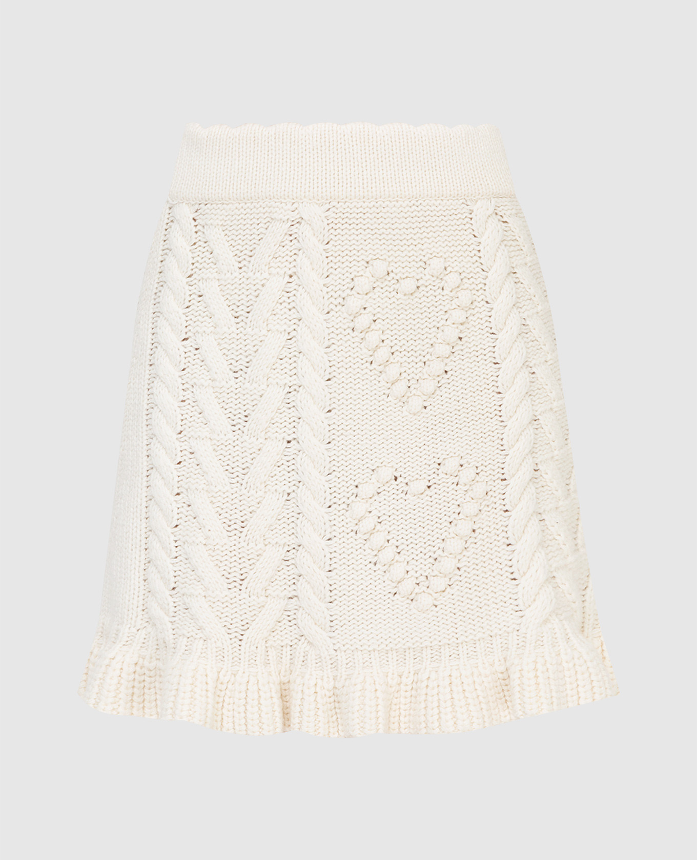

Brendana textured mini skirt Love Shack Fancy, Beige