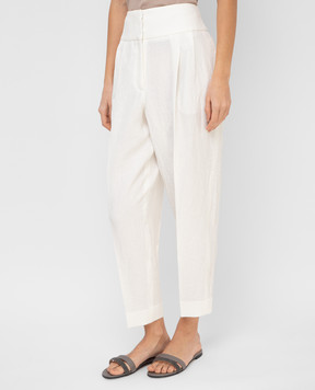 Fabiana Filippi Light beige linen trousers PAD271B799